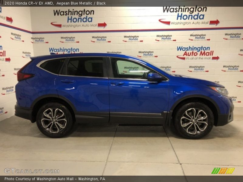 Aegean Blue Metallic / Black 2020 Honda CR-V EX AWD