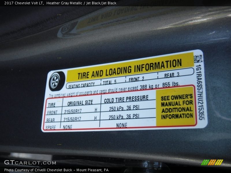 Heather Gray Metallic / Jet Black/Jet Black 2017 Chevrolet Volt LT
