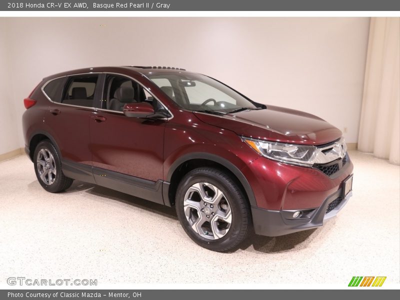 Basque Red Pearl II / Gray 2018 Honda CR-V EX AWD