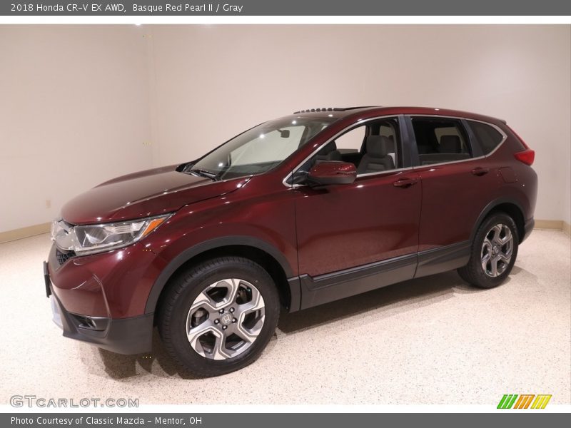 Basque Red Pearl II / Gray 2018 Honda CR-V EX AWD