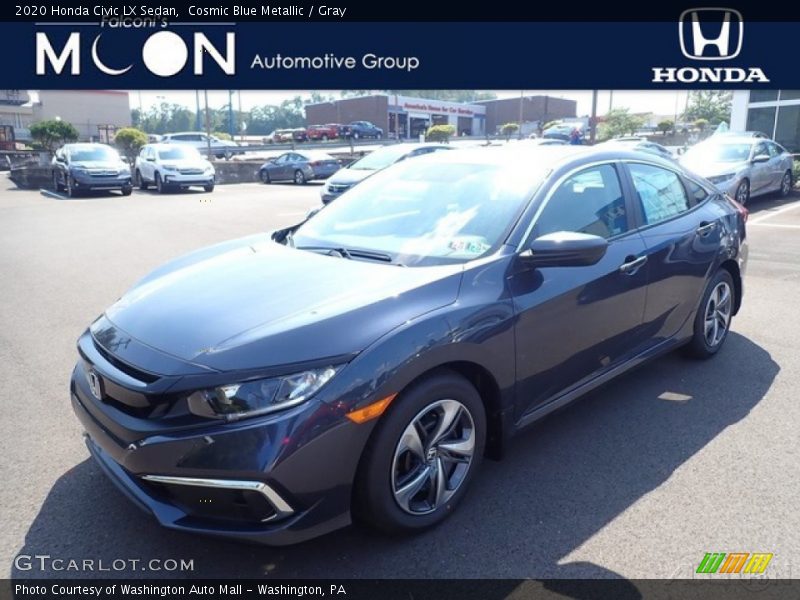 Cosmic Blue Metallic / Gray 2020 Honda Civic LX Sedan