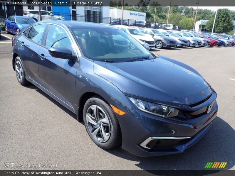 Cosmic Blue Metallic / Gray 2020 Honda Civic LX Sedan