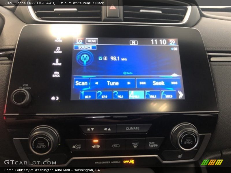 Platinum White Pearl / Black 2020 Honda CR-V EX-L AWD