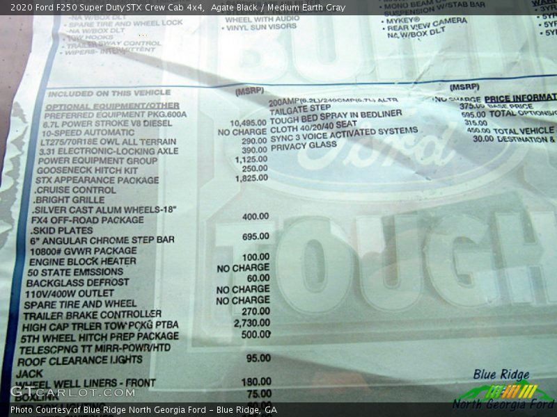 Agate Black / Medium Earth Gray 2020 Ford F250 Super Duty STX Crew Cab 4x4