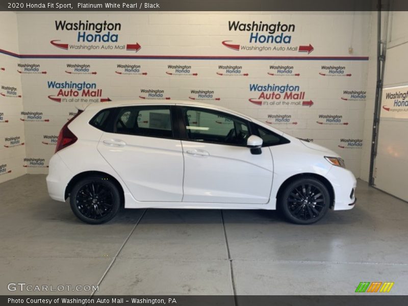 Platinum White Pearl / Black 2020 Honda Fit Sport