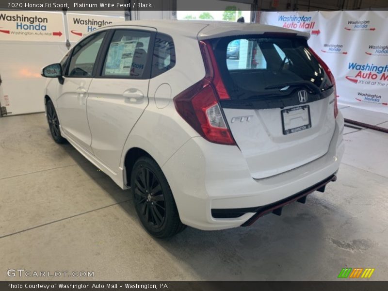 Platinum White Pearl / Black 2020 Honda Fit Sport