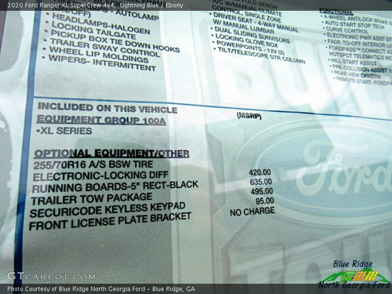 Lightning Blue / Ebony 2020 Ford Ranger XL SuperCrew 4x4