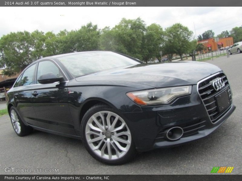 Moonlight Blue Metallic / Nougat Brown 2014 Audi A6 3.0T quattro Sedan