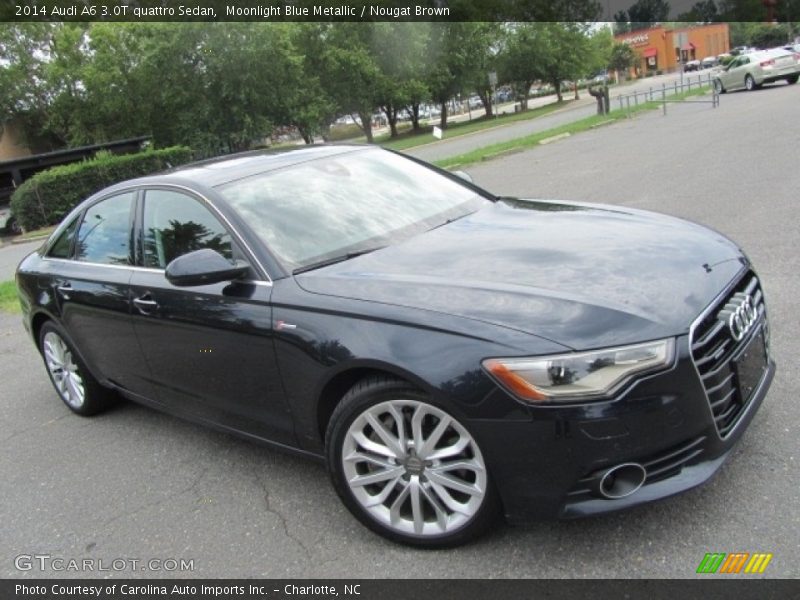 Moonlight Blue Metallic / Nougat Brown 2014 Audi A6 3.0T quattro Sedan