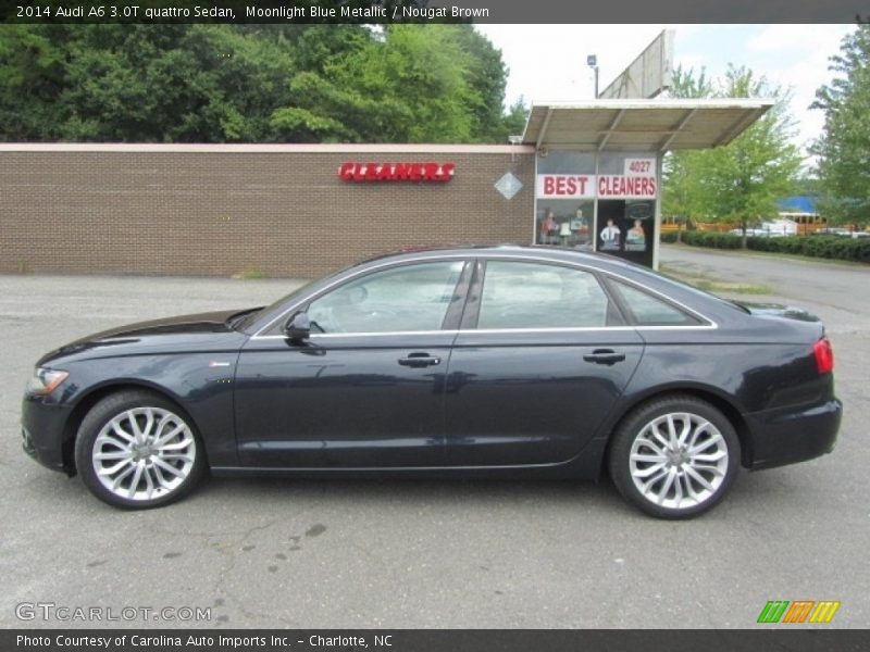 Moonlight Blue Metallic / Nougat Brown 2014 Audi A6 3.0T quattro Sedan