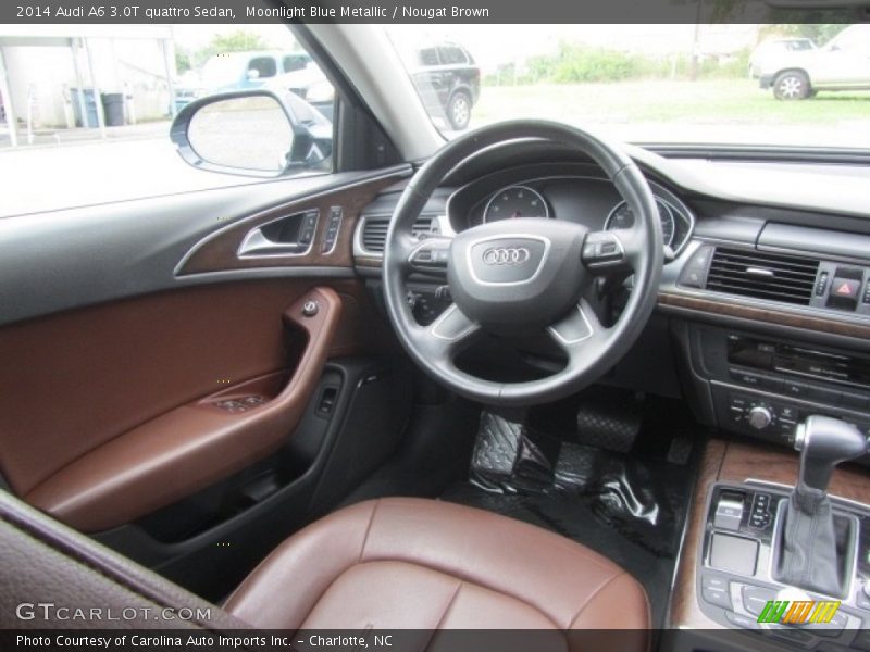 Moonlight Blue Metallic / Nougat Brown 2014 Audi A6 3.0T quattro Sedan