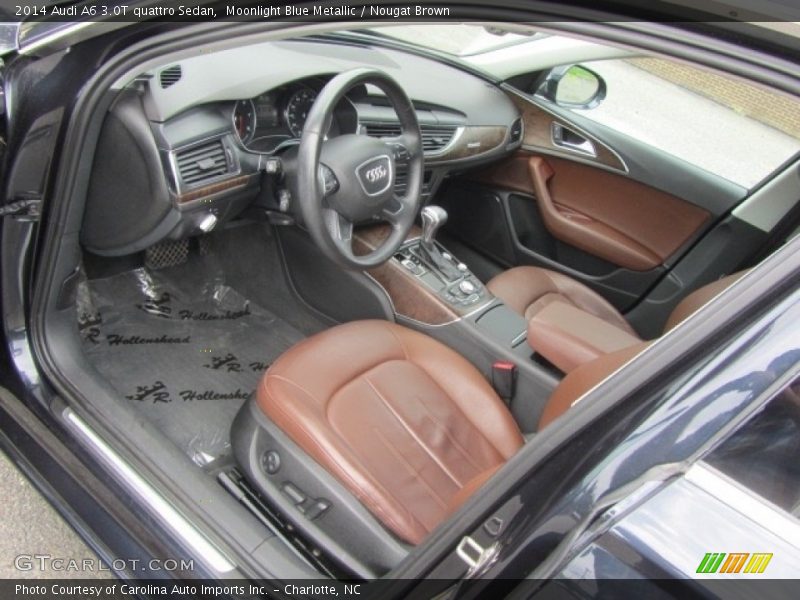 Moonlight Blue Metallic / Nougat Brown 2014 Audi A6 3.0T quattro Sedan