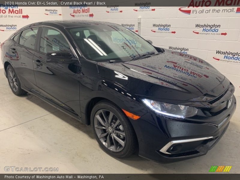 Crystal Black Pearl / Black 2020 Honda Civic EX-L Sedan