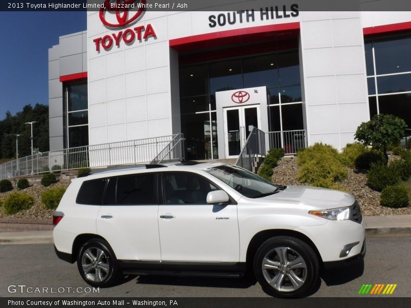 Blizzard White Pearl / Ash 2013 Toyota Highlander Limited