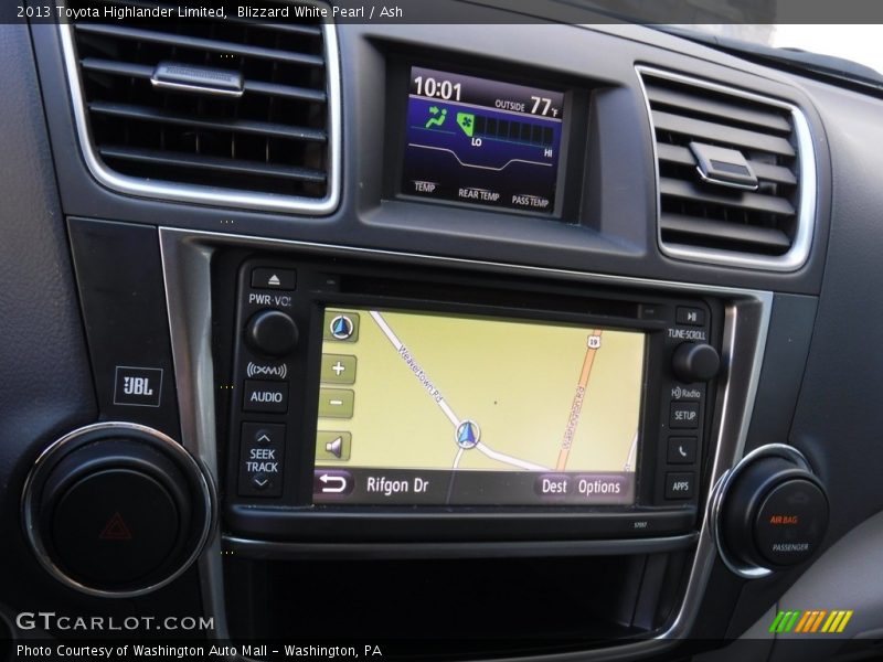 Blizzard White Pearl / Ash 2013 Toyota Highlander Limited