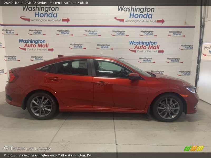 Molten Lava Pearl / Black 2020 Honda Civic EX Sedan