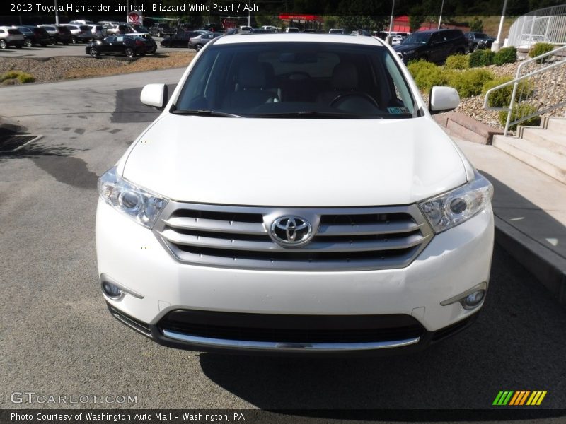 Blizzard White Pearl / Ash 2013 Toyota Highlander Limited