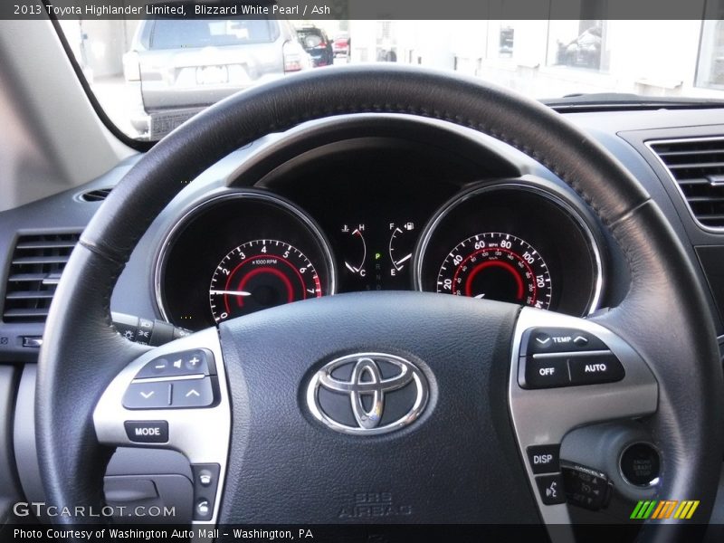 Blizzard White Pearl / Ash 2013 Toyota Highlander Limited