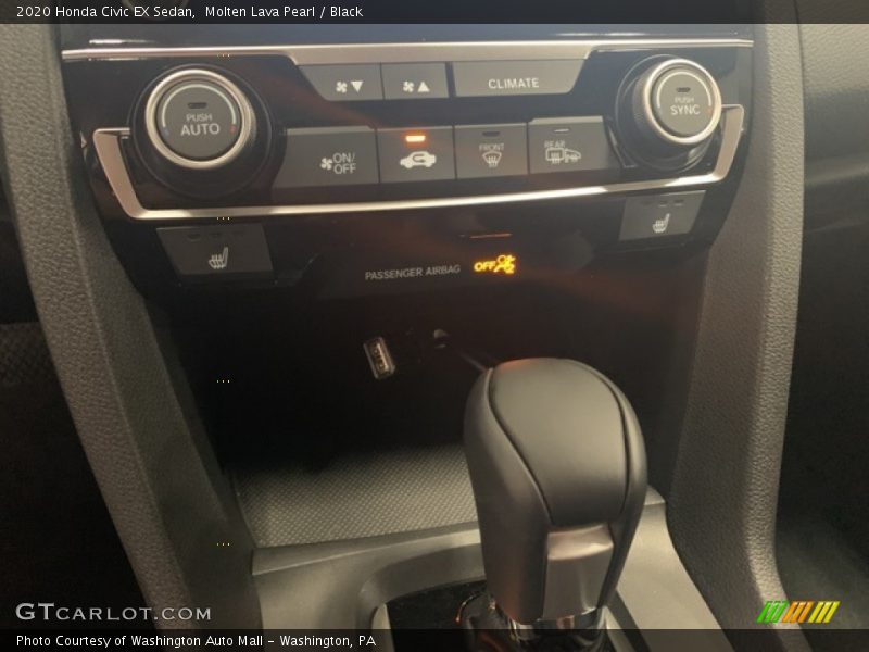 Molten Lava Pearl / Black 2020 Honda Civic EX Sedan
