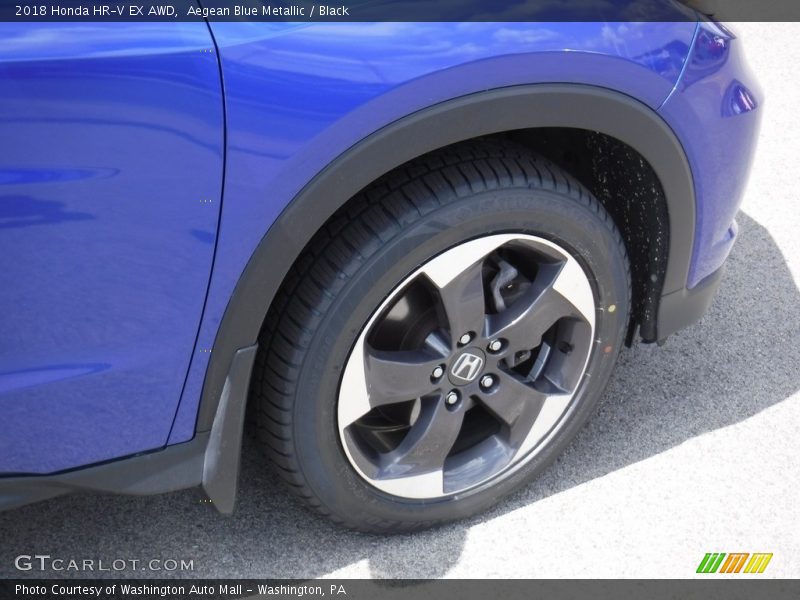 Aegean Blue Metallic / Black 2018 Honda HR-V EX AWD