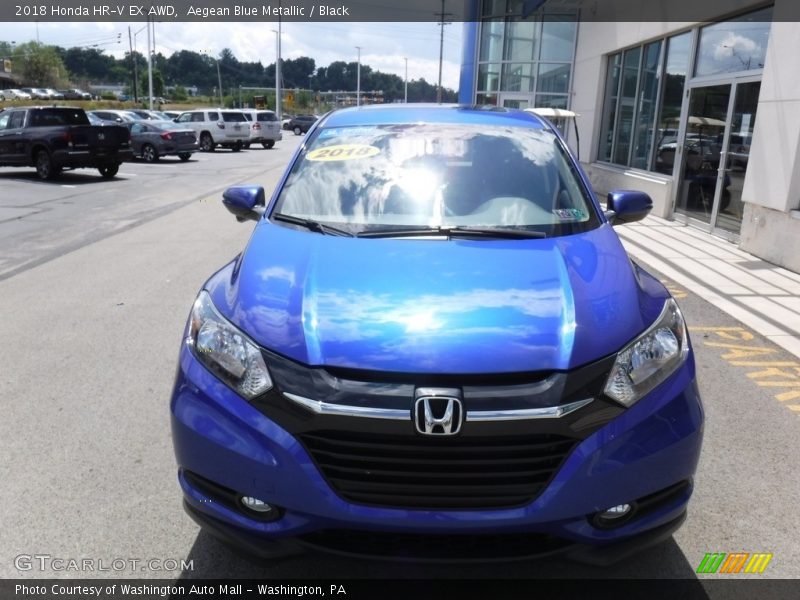 Aegean Blue Metallic / Black 2018 Honda HR-V EX AWD