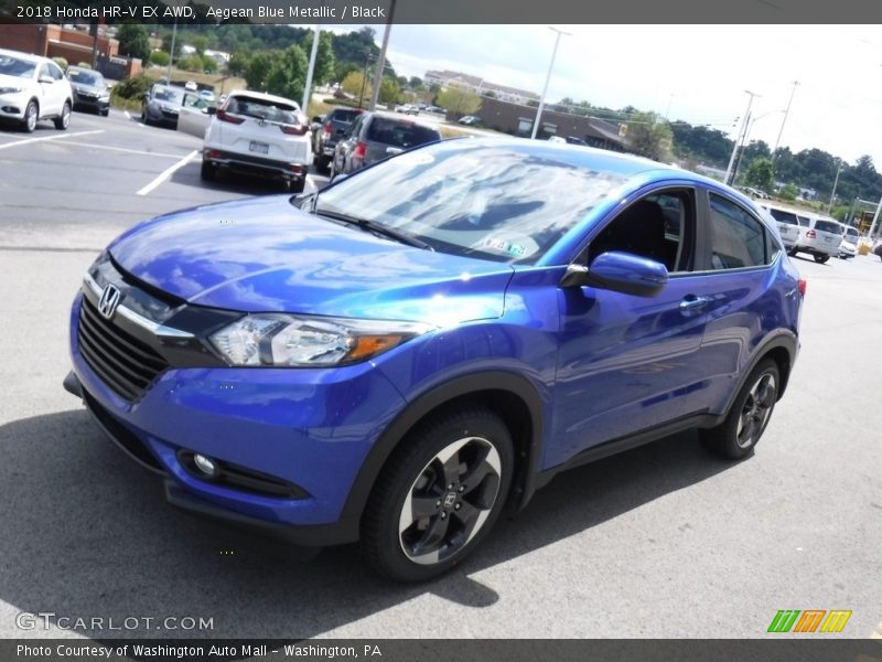 Aegean Blue Metallic / Black 2018 Honda HR-V EX AWD