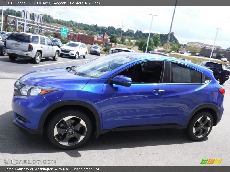 Aegean Blue Metallic / Black 2018 Honda HR-V EX AWD