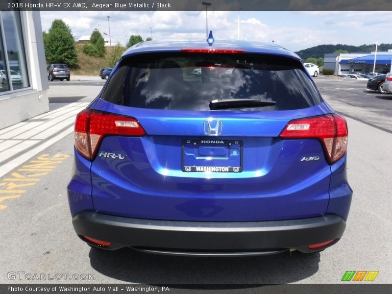 Aegean Blue Metallic / Black 2018 Honda HR-V EX AWD