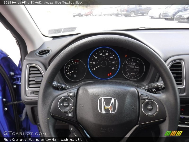 Aegean Blue Metallic / Black 2018 Honda HR-V EX AWD