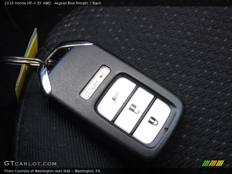 Aegean Blue Metallic / Black 2018 Honda HR-V EX AWD