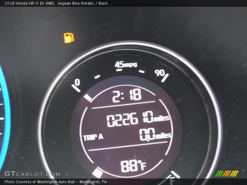 Aegean Blue Metallic / Black 2018 Honda HR-V EX AWD