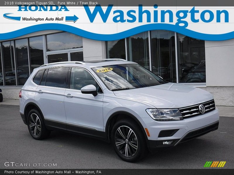 Pure White / Titan Black 2018 Volkswagen Tiguan SEL