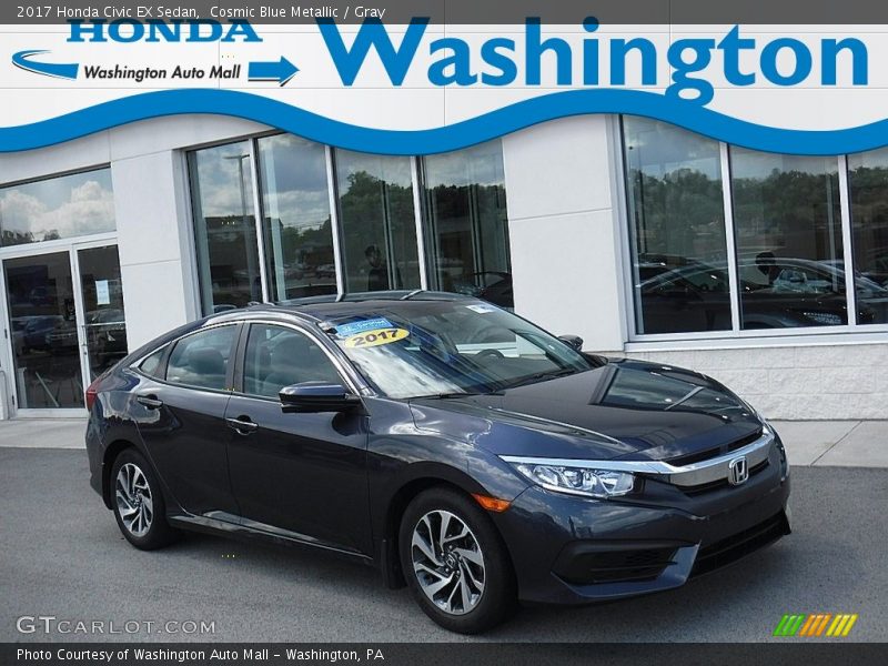 Cosmic Blue Metallic / Gray 2017 Honda Civic EX Sedan