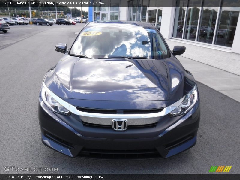 Cosmic Blue Metallic / Gray 2017 Honda Civic EX Sedan