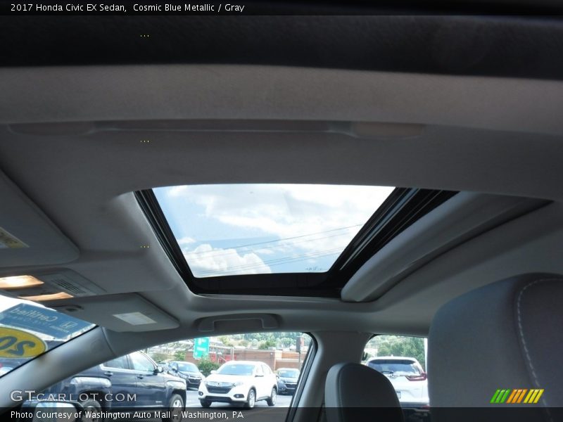 Cosmic Blue Metallic / Gray 2017 Honda Civic EX Sedan