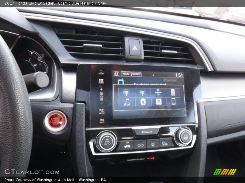 Cosmic Blue Metallic / Gray 2017 Honda Civic EX Sedan