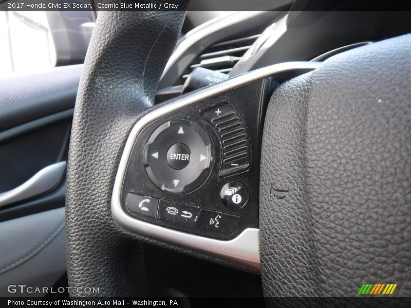 Cosmic Blue Metallic / Gray 2017 Honda Civic EX Sedan