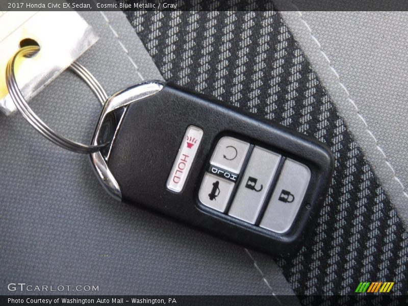 Cosmic Blue Metallic / Gray 2017 Honda Civic EX Sedan
