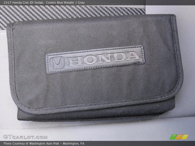 Cosmic Blue Metallic / Gray 2017 Honda Civic EX Sedan