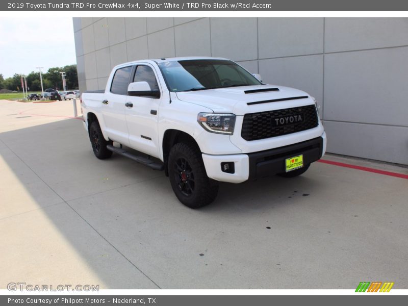Super White / TRD Pro Black w/Red Accent 2019 Toyota Tundra TRD Pro CrewMax 4x4