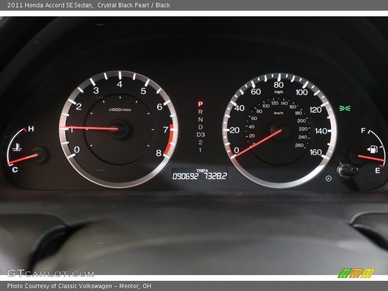Crystal Black Pearl / Black 2011 Honda Accord SE Sedan