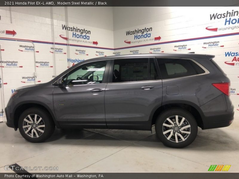 Modern Steel Metallic / Black 2021 Honda Pilot EX-L AWD