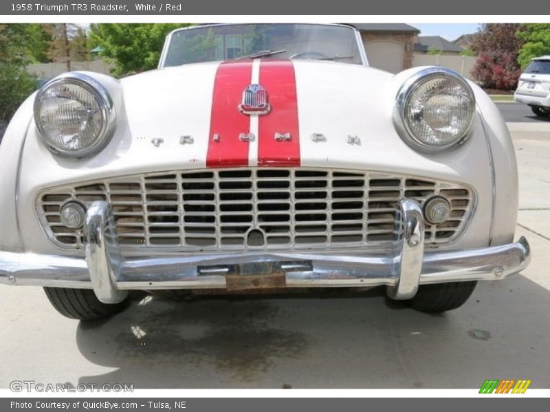 White / Red 1958 Triumph TR3 Roadster