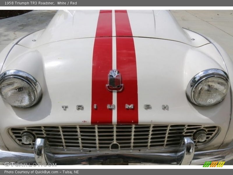 White / Red 1958 Triumph TR3 Roadster
