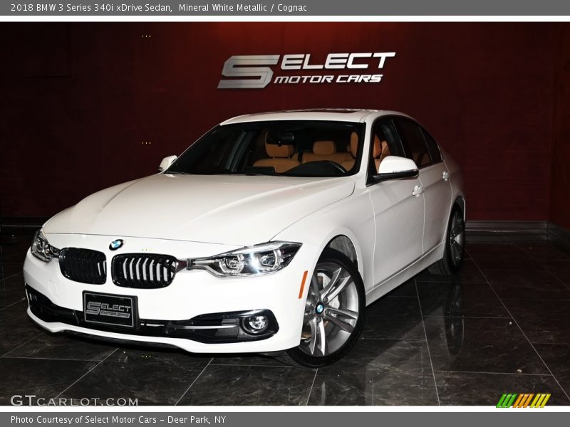 Mineral White Metallic / Cognac 2018 BMW 3 Series 340i xDrive Sedan