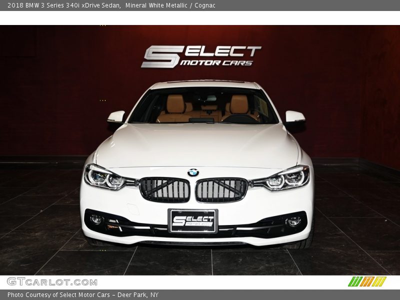 Mineral White Metallic / Cognac 2018 BMW 3 Series 340i xDrive Sedan