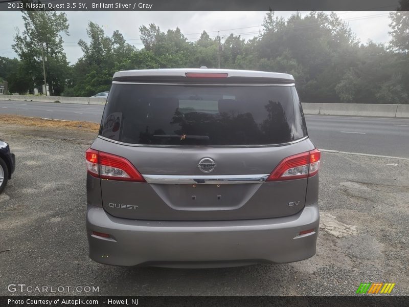 Brilliant Silver / Gray 2013 Nissan Quest 3.5 SV
