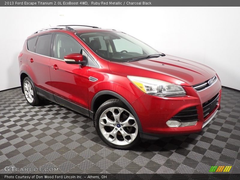 Ruby Red Metallic / Charcoal Black 2013 Ford Escape Titanium 2.0L EcoBoost 4WD