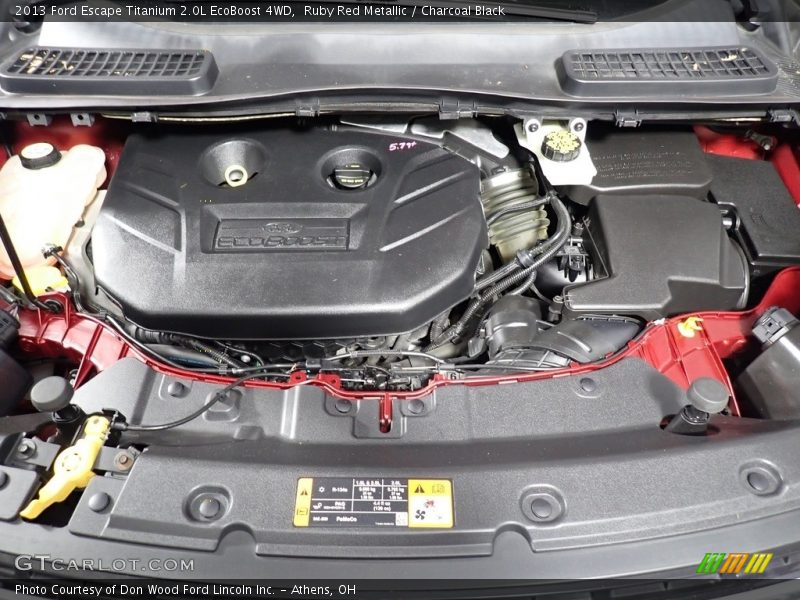 Ruby Red Metallic / Charcoal Black 2013 Ford Escape Titanium 2.0L EcoBoost 4WD