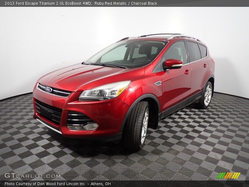 Ruby Red Metallic / Charcoal Black 2013 Ford Escape Titanium 2.0L EcoBoost 4WD